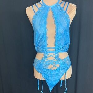 Victoria's Secret Electric Blue Lace Slip